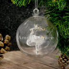 Personalised Name Only Reindeer Glass Bauble | Inspired Creative Gifts | UK Supplier