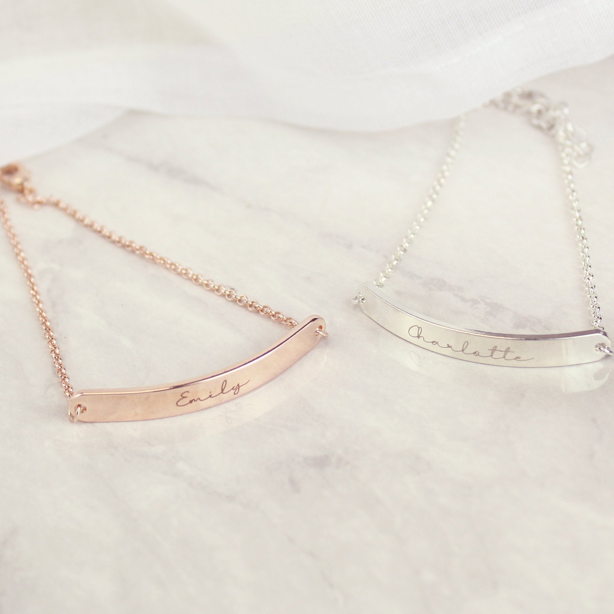 Personalised Name Only Silver Tone Bar Bracelet | Inspired Creative Gifts | UK Supplier