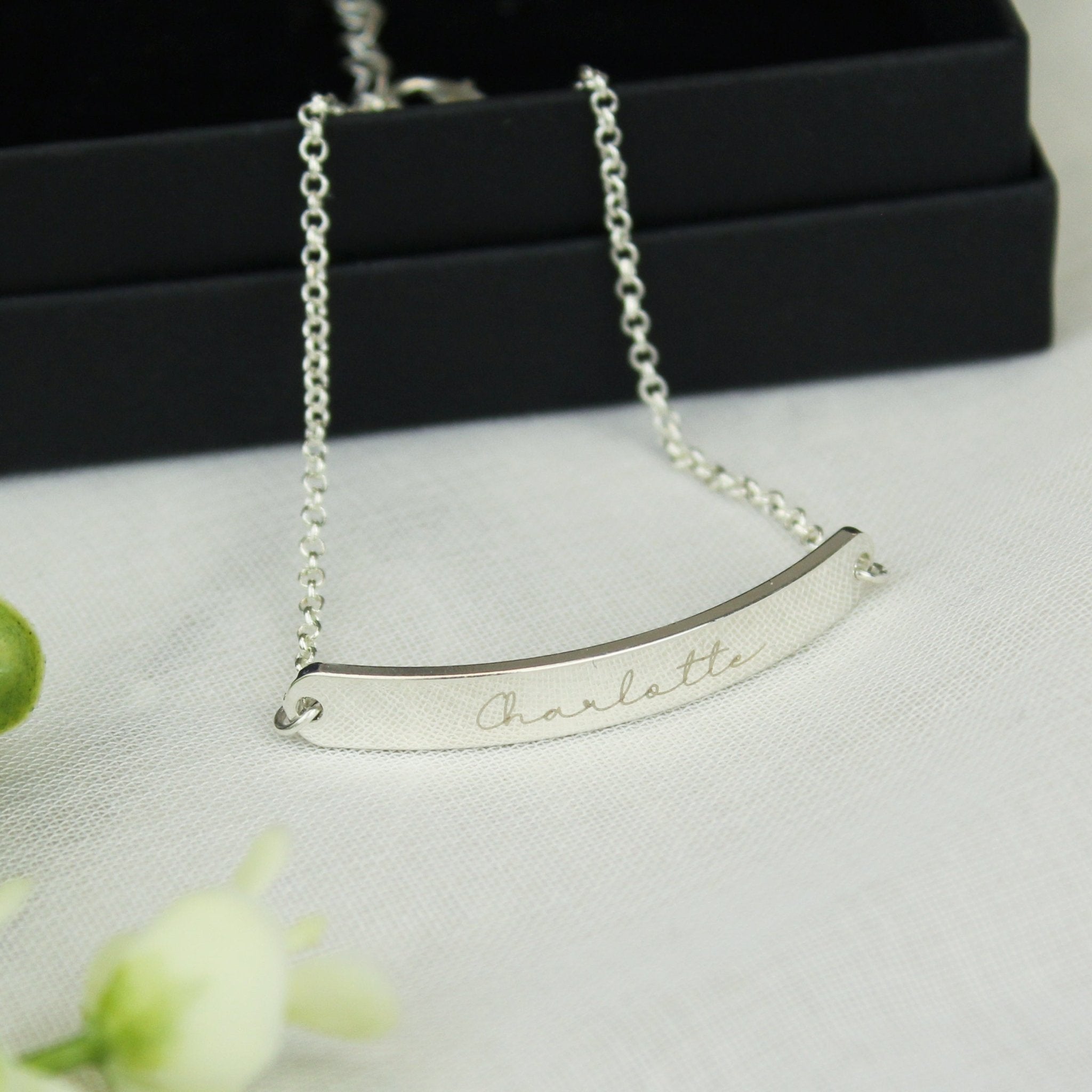 Personalised Name Only Silver Tone Bar Bracelet | Inspired Creative Gifts | UK Supplier