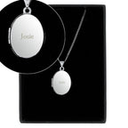 Personalised Name Only Sterling Silver Oval Locket Necklace | Inspired Creative Gifts | UK Supplier