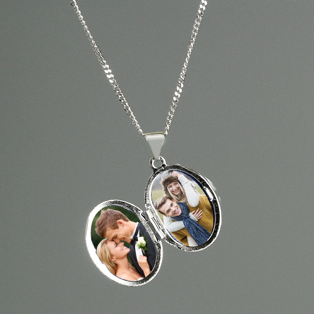 Personalised Name Only Sterling Silver Oval Locket Necklace | Inspired Creative Gifts | UK Supplier