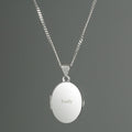 Personalised Name Only Sterling Silver Oval Locket Necklace | Inspired Creative Gifts | UK Supplier
