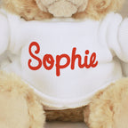 Personalised Name Only Teddy Bear - Red | Inspired Creative Gifts | UK Supplier