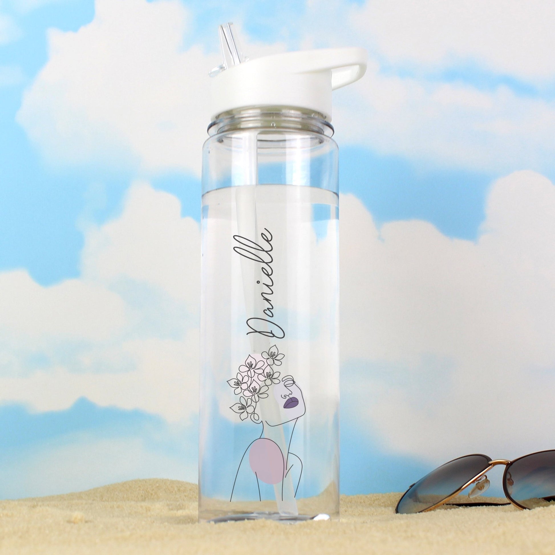 Personalised Natalia Line Art Water Bottle | Inspired Creative Gifts