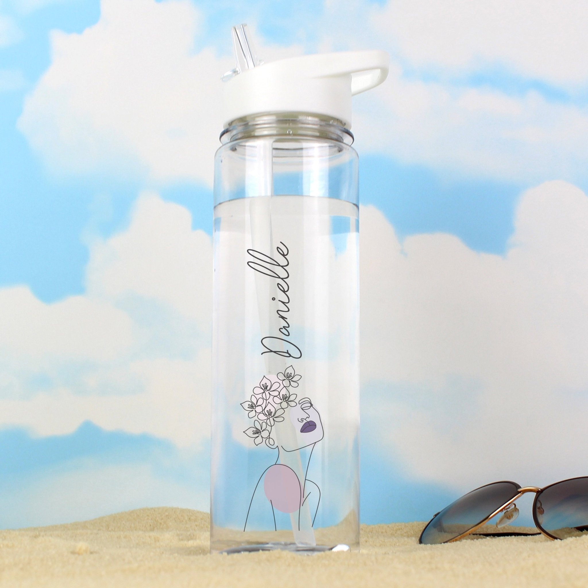 Personalised Natalia Line Art Water Bottle | Inspired Creative Gifts | UK Supplier