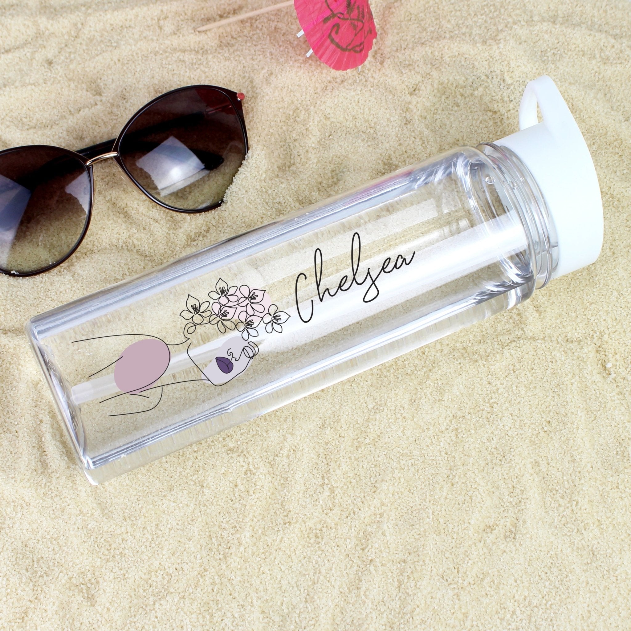 Personalised Natalia Line Art Water Bottle | Inspired Creative Gifts | UK Supplier
