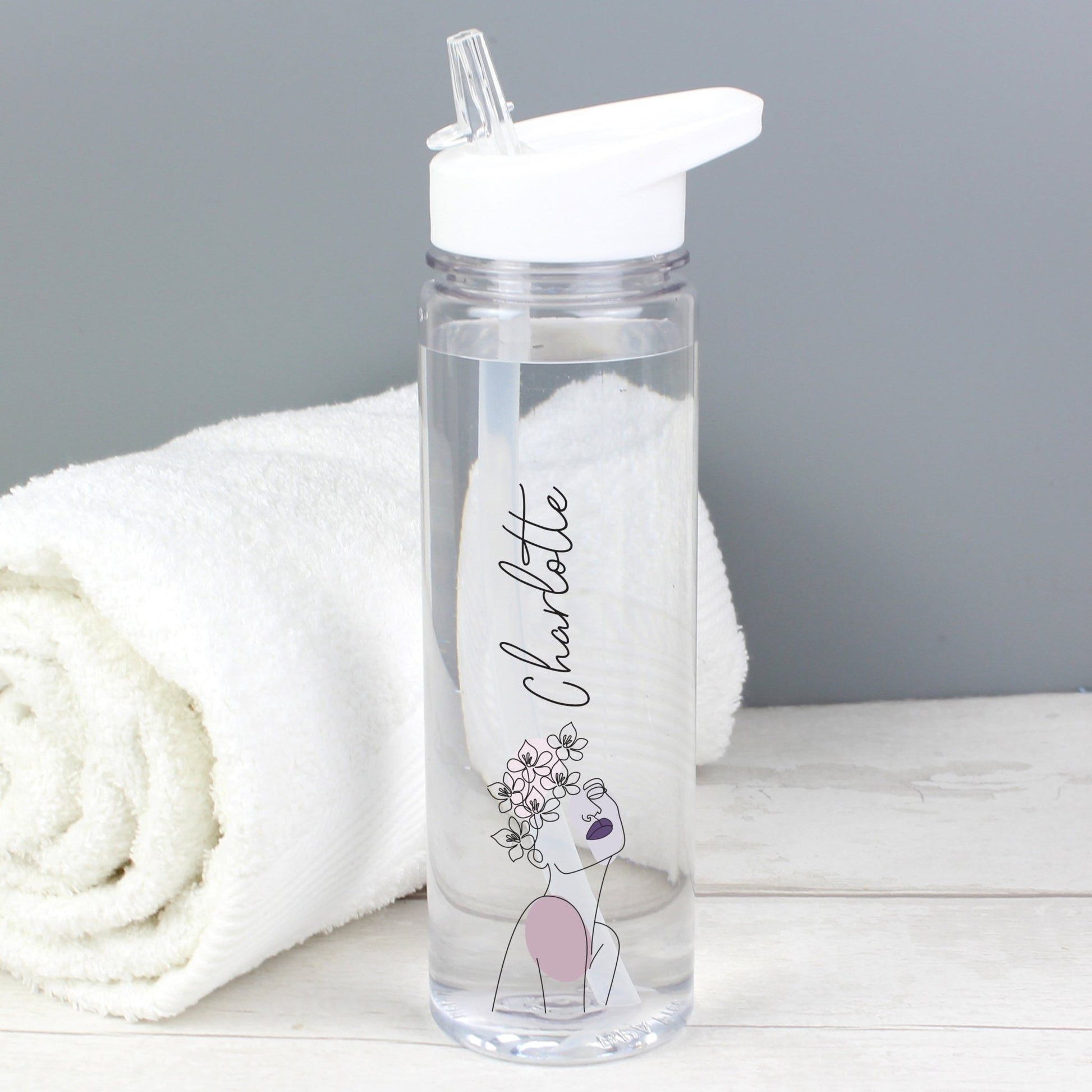 Personalised Natalia Line Art Water Bottle | Inspired Creative Gifts