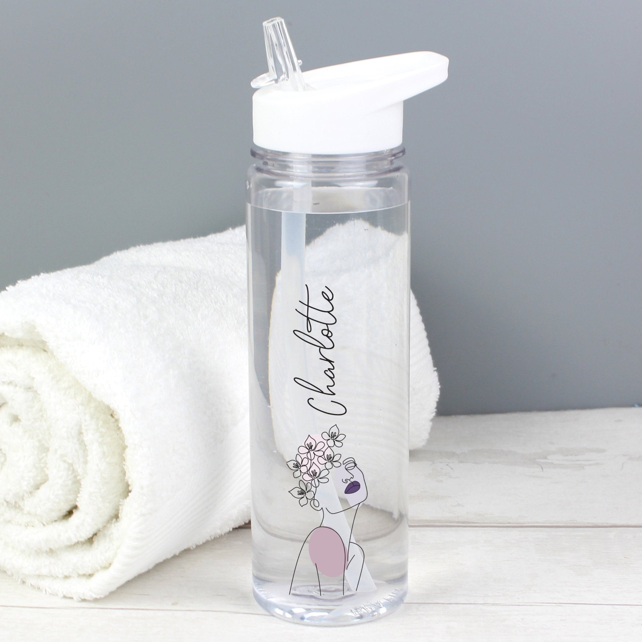 Personalised Natalia Line Art Water Bottle | Inspired Creative Gifts | UK Supplier