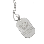 Personalised No.1 Dad Stainless Steel Dog Tag Necklace | Inspired Creative Gifts | UK Supplier