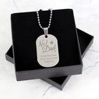 Personalised No.1 Dad Stainless Steel Dog Tag Necklace | Inspired Creative Gifts | UK Supplier