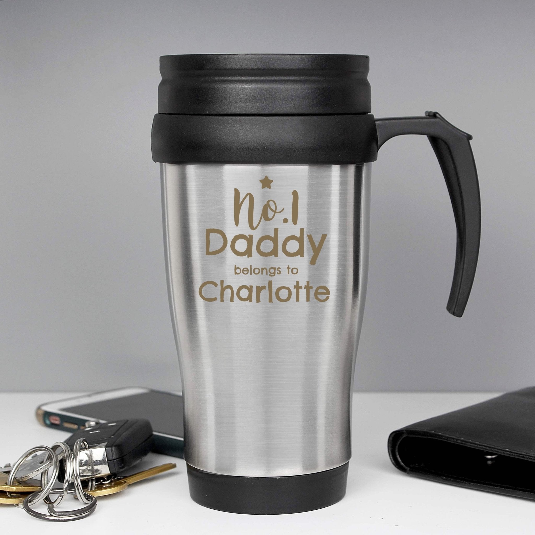 Personalised No.1 Daddy Travel Mug | Inspired Creative Gifts | UK Supplier