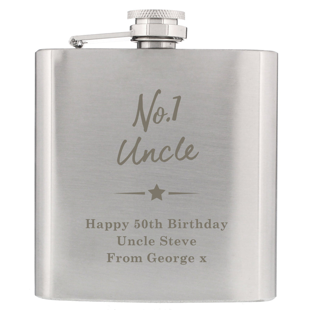 Personalised No.1 Hip Flask | Inspired Creative Gifts | UK Supplier