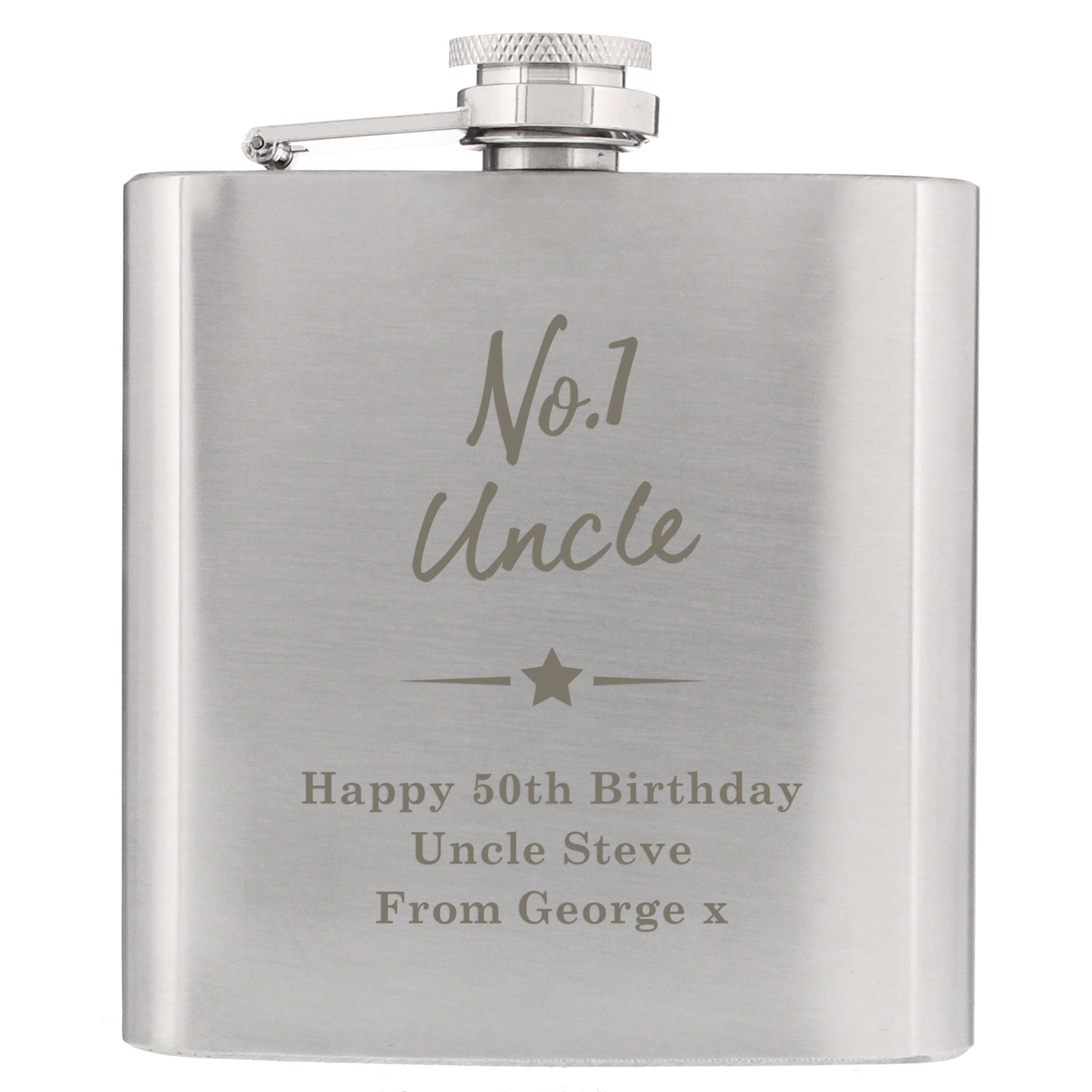 Personalised No.1 Hip Flask | Inspired Creative Gifts | UK Supplier