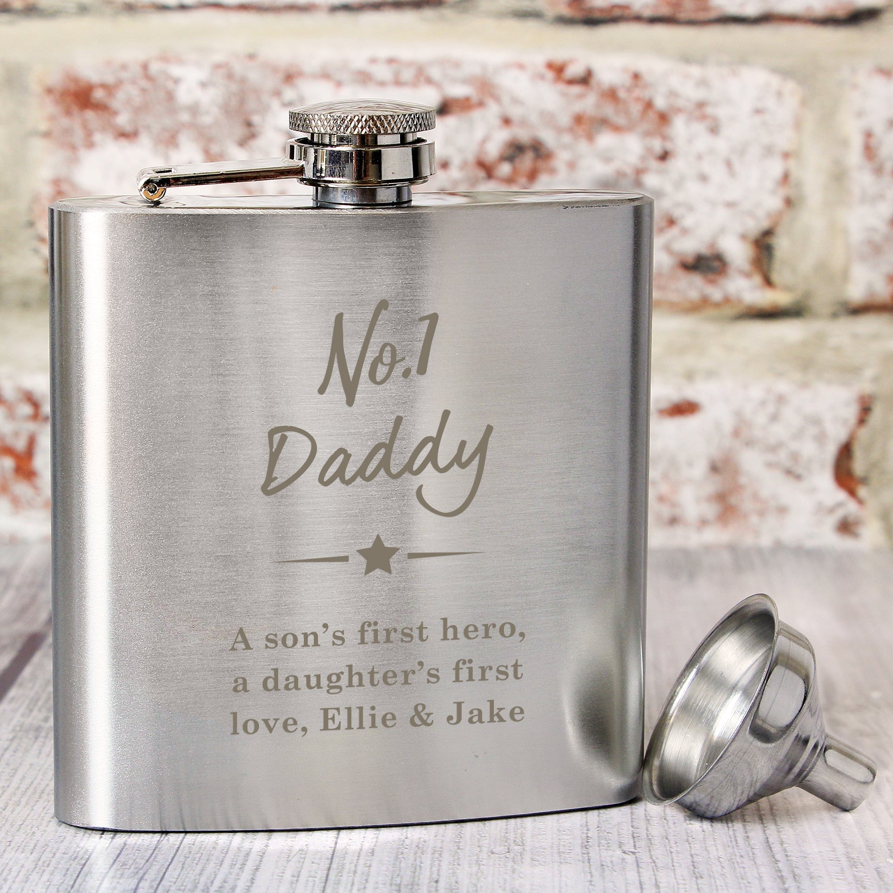 Personalised No.1 Hip Flask | Inspired Creative Gifts | UK Supplier