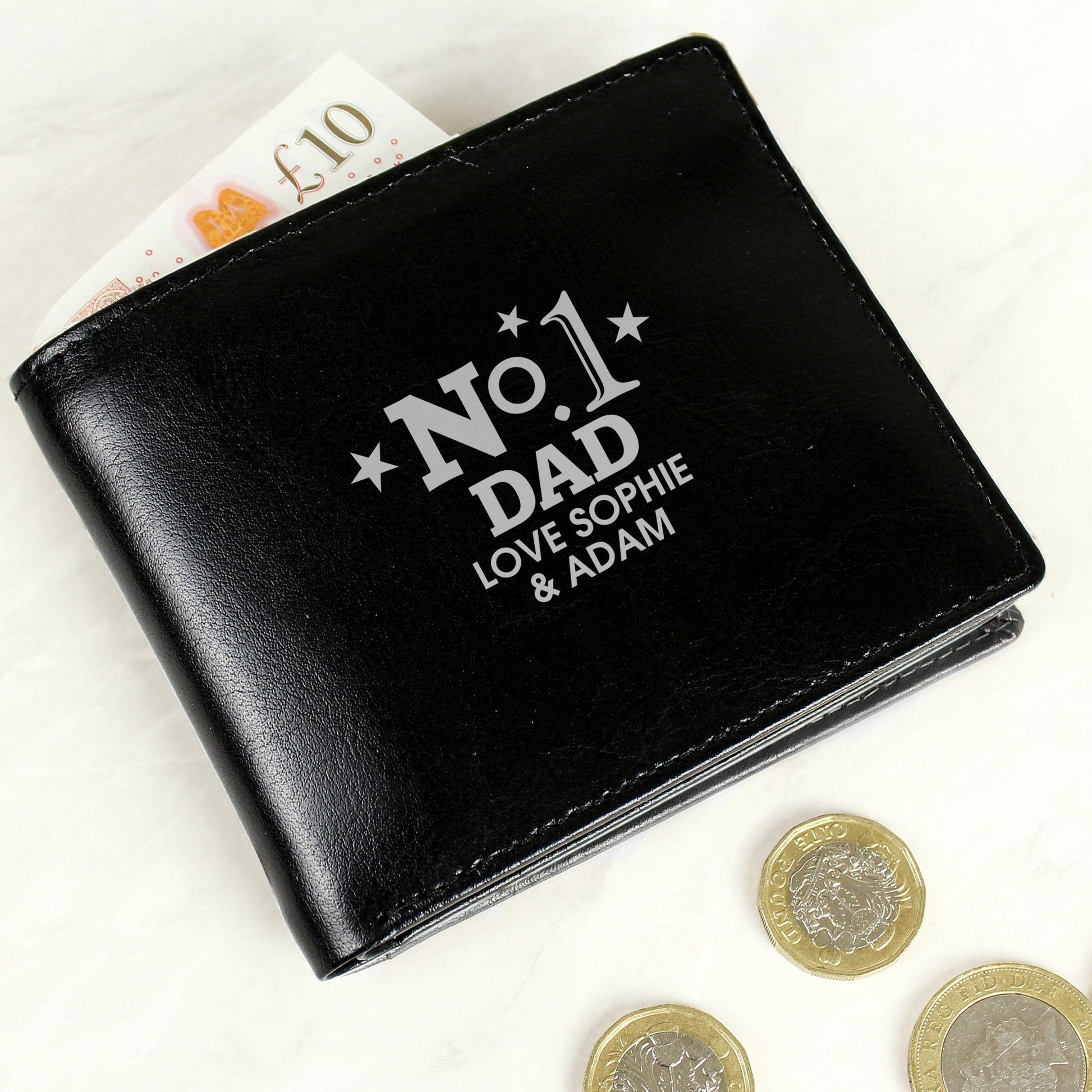 Personalised No.1 Leather Wallet | Inspired Creative Gifts | UK Supplier