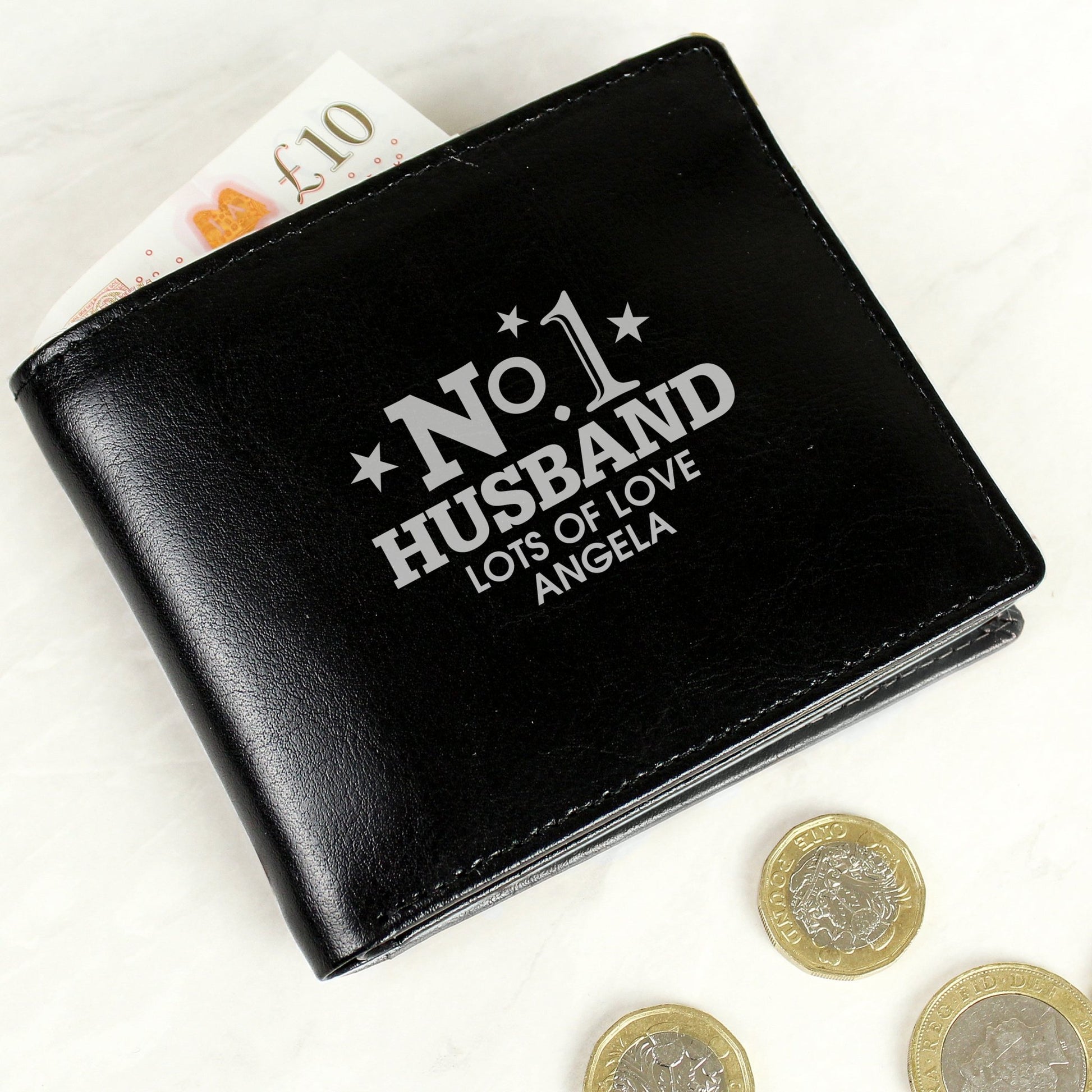Personalised No.1 Leather Wallet | Inspired Creative Gifts | UK Supplier