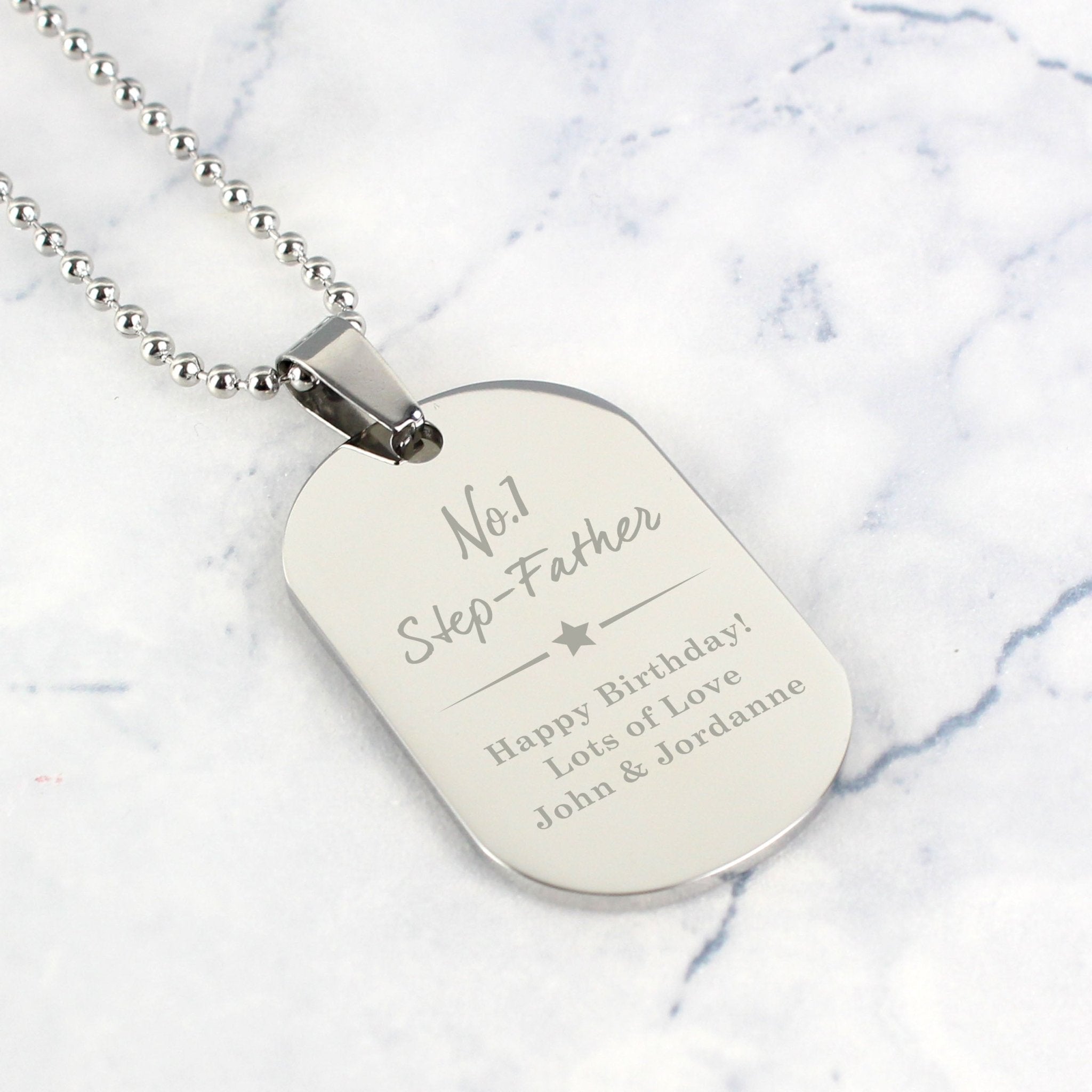 Personalised No.1 Stainless Steel Dog Tag Necklace | Inspired Creative Gifts | UK Supplier