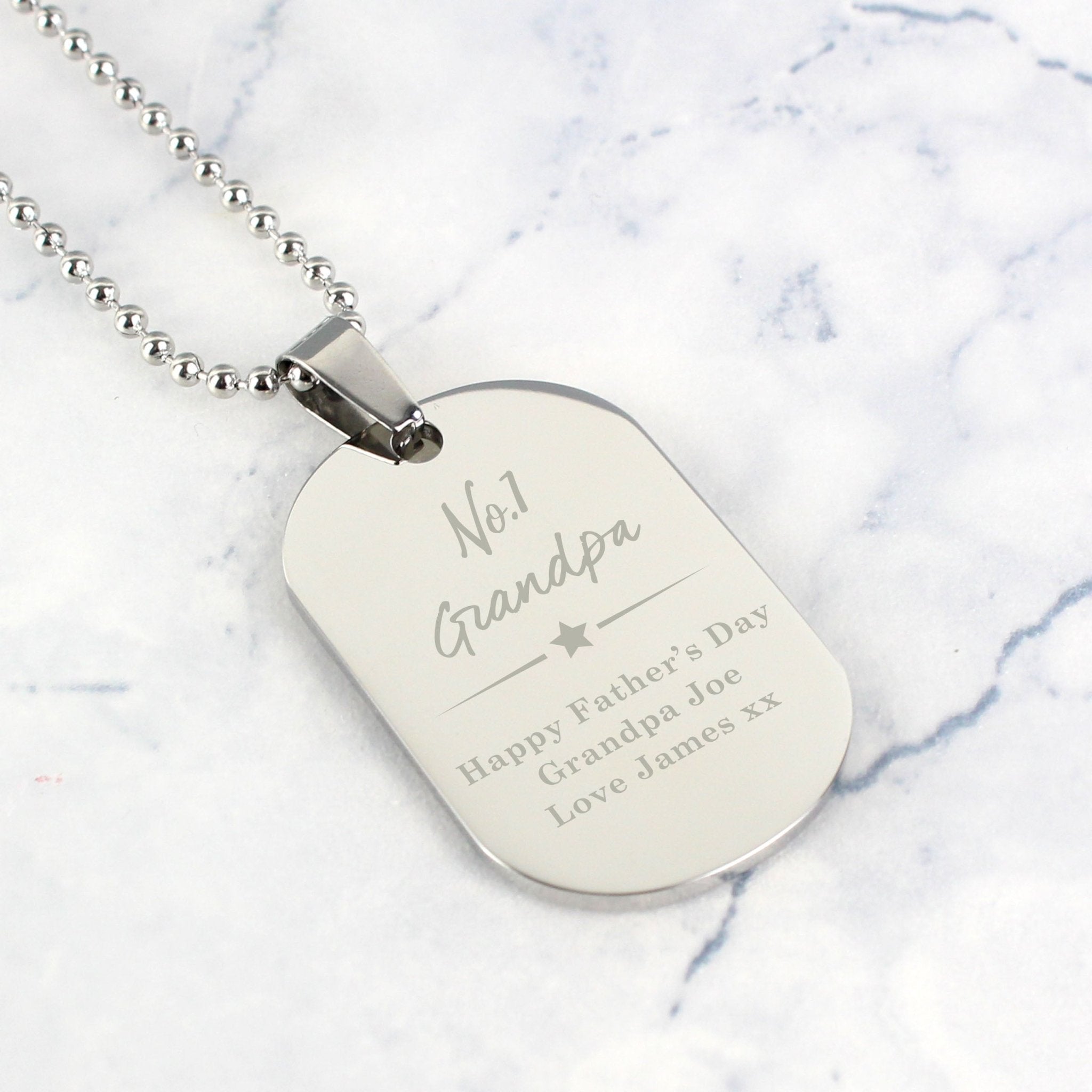 Personalised No.1 Stainless Steel Dog Tag Necklace | Inspired Creative Gifts | UK Supplier