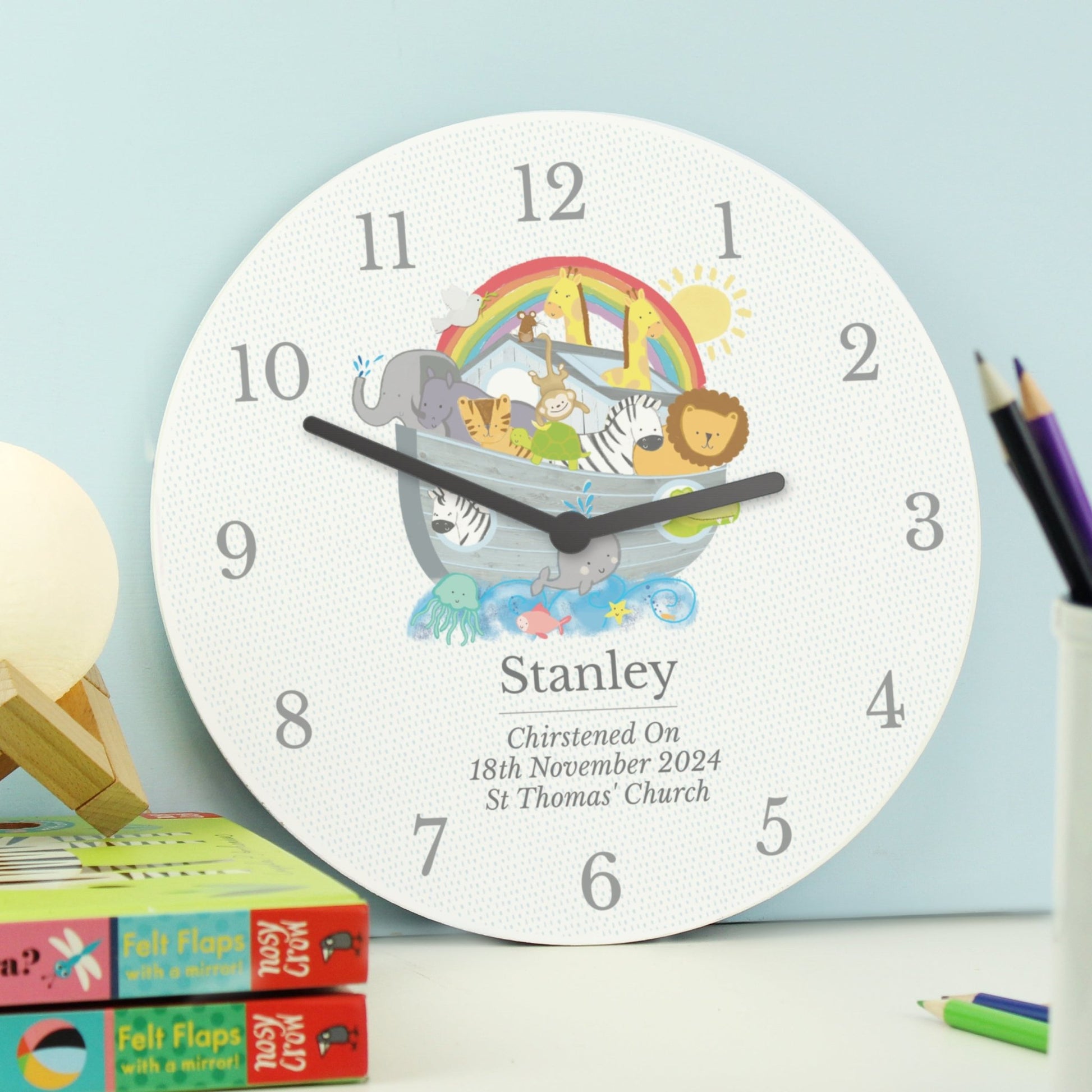 Personalised Noah's Ark Clock | Inspired Creative Gifts | UK Supplier