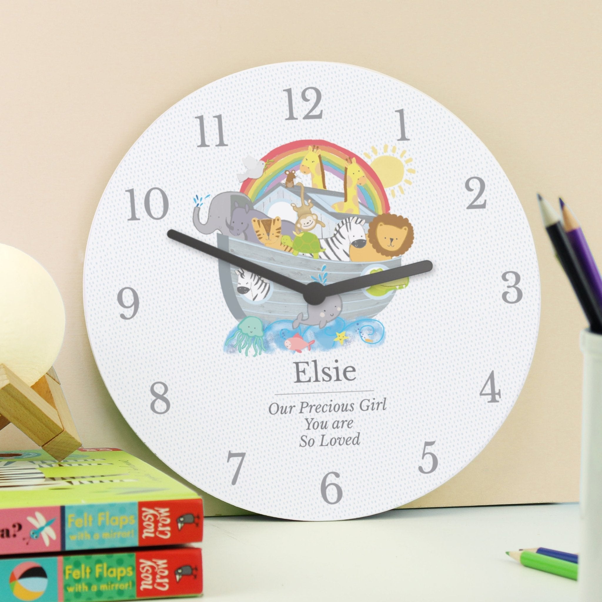 Personalised Noah's Ark Clock | Inspired Creative Gifts | UK Supplier