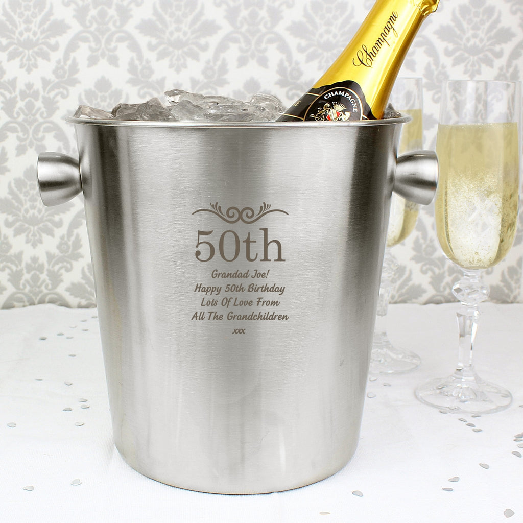 Personalised Number Frame Stainless Steel Ice Bucket | Inspired Creative Gifts | UK Supplier