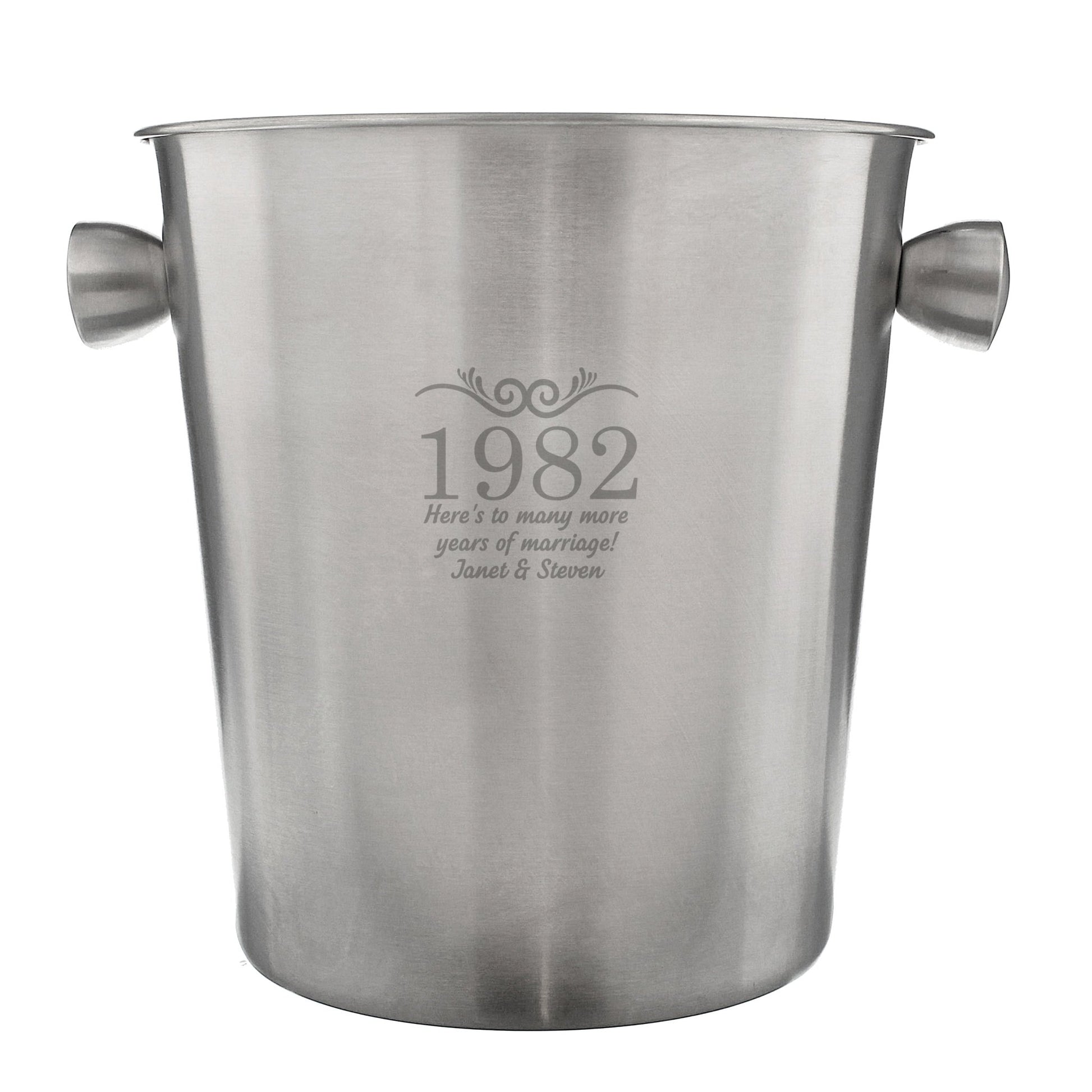 Personalised Number Frame Stainless Steel Ice Bucket | Inspired Creative Gifts | UK Supplier