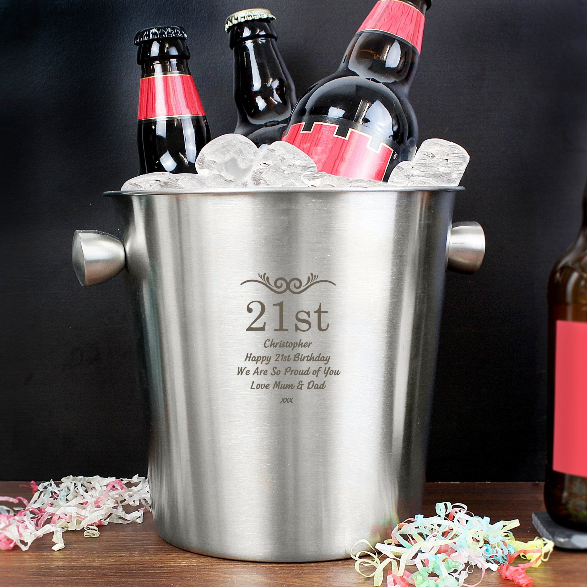 Personalised Number Frame Stainless Steel Ice Bucket | Inspired Creative Gifts | UK Supplier