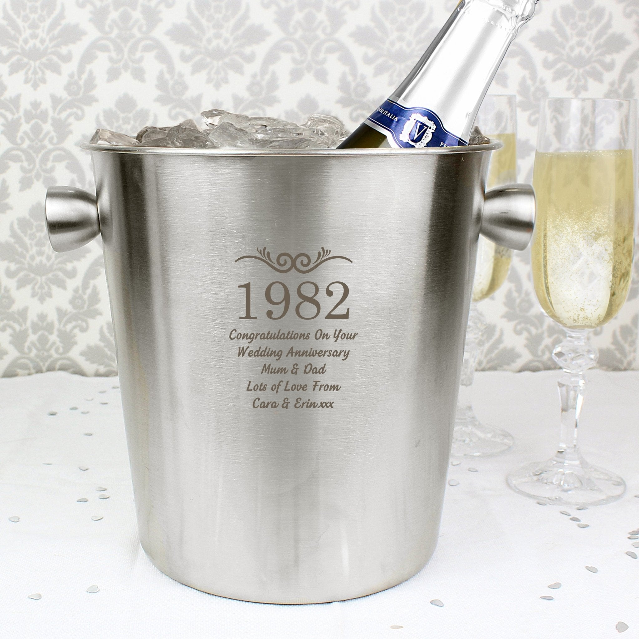 Personalised Number Frame Stainless Steel Ice Bucket | Inspired Creative Gifts | UK Supplier