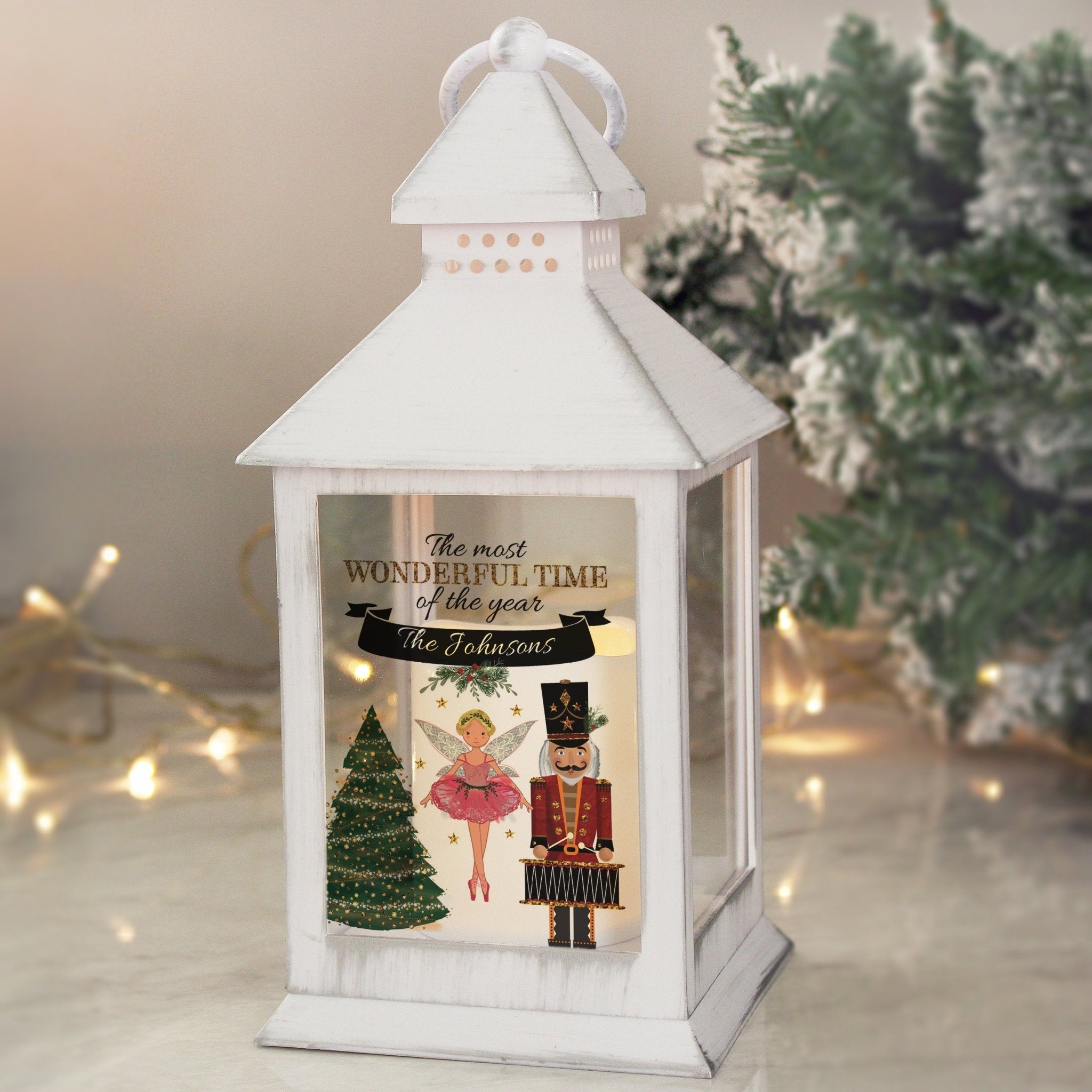 Personalised Nutcracker White Lantern | Inspired Creative Gifts | UK Supplier