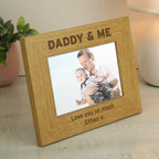 Personalised Oak Finish 6x4 Daddy & Me Photo Frame | Inspired Creative Gifts | UK Supplier