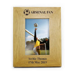 Personalised Oak Finish 6x4 Football Photo Frame | Inspired Creative Gifts | UK Supplier