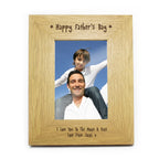 Personalised Oak Finish 6x4 Happy Fathers Day Photo Frame | Inspired Creative Gifts | UK Supplier