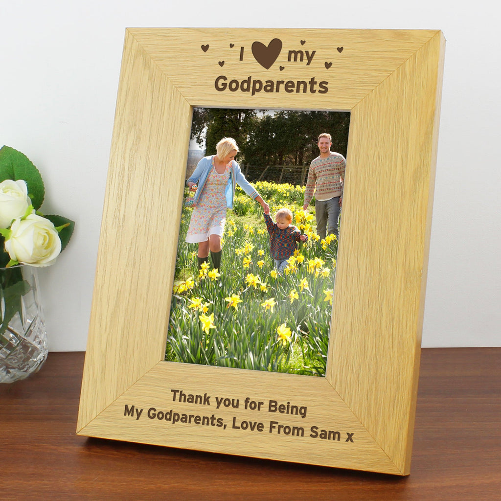 Personalised Oak Finish 6x4 I Heart My Photo Frame | Inspired Creative Gifts | UK Supplier