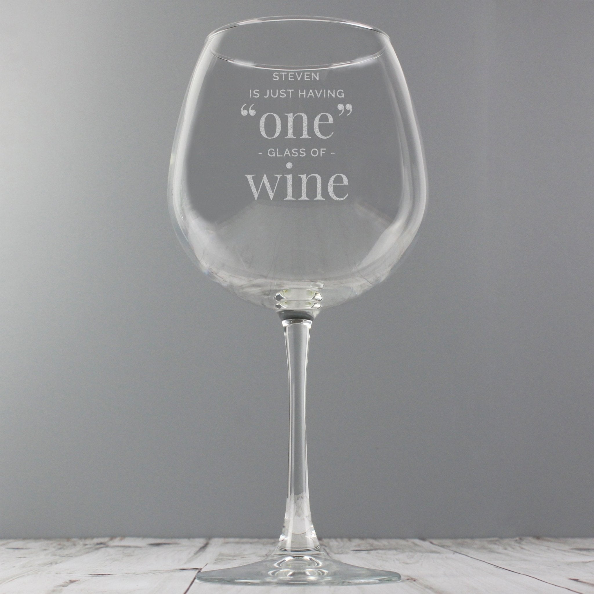 Personalised 'One Glass' Bottle of Wine Glass | Inspired Creative Gifts | UK Supplier