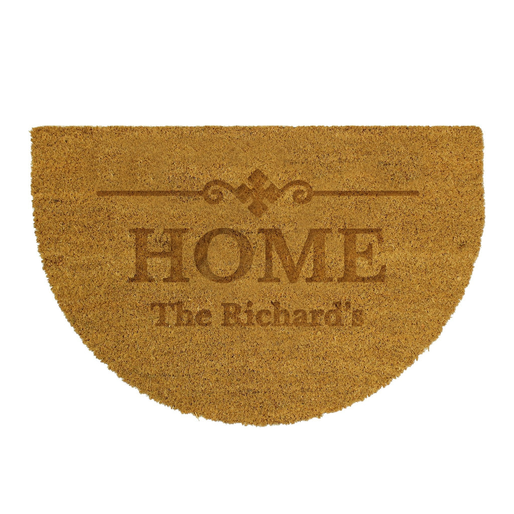 Personalised Ornate Half Moon Indoor Doormat | Inspired Creative Gifts | UK Supplier