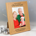 Personalised 'Our First Christmas' 6x4 Oak Finish Photo Frame | Inspired Creative Gifts | UK Supplier