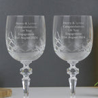 Personalised Pair of Crystal Wine Glasses | Inspired Creative Gifts | UK Supplier