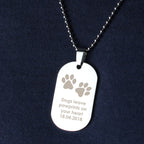 Personalised Paw Prints Stainless Steel Dog Tag Necklace | Inspired Creative Gifts | UK Supplier