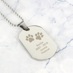 Personalised Paw Prints Stainless Steel Dog Tag Necklace | Inspired Creative Gifts | UK Supplier