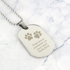 Personalised Paw Prints Stainless Steel Dog Tag Necklace | Inspired Creative Gifts | UK Supplier