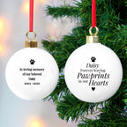 Personalised Pawprints Memorial Bauble | Inspired Creative Gifts | UK Supplier