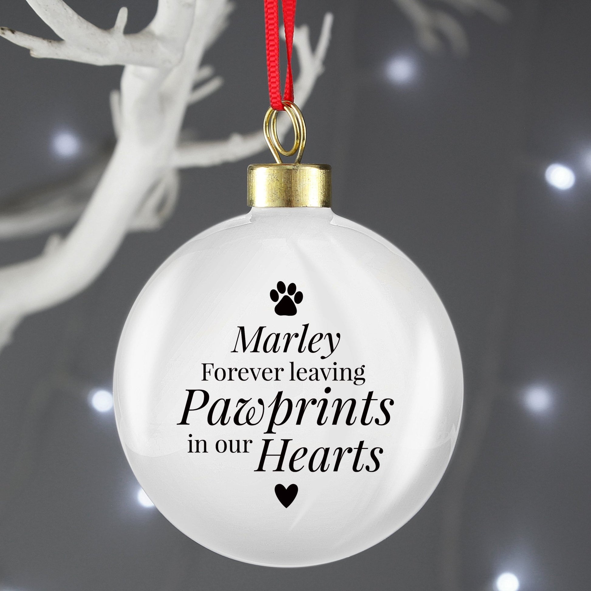 Personalised Pawprints Memorial Bauble | Inspired Creative Gifts | UK Supplier