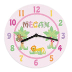 Personalised Pink Animal Alphabet Clock | Inspired Creative Gifts | UK Supplier