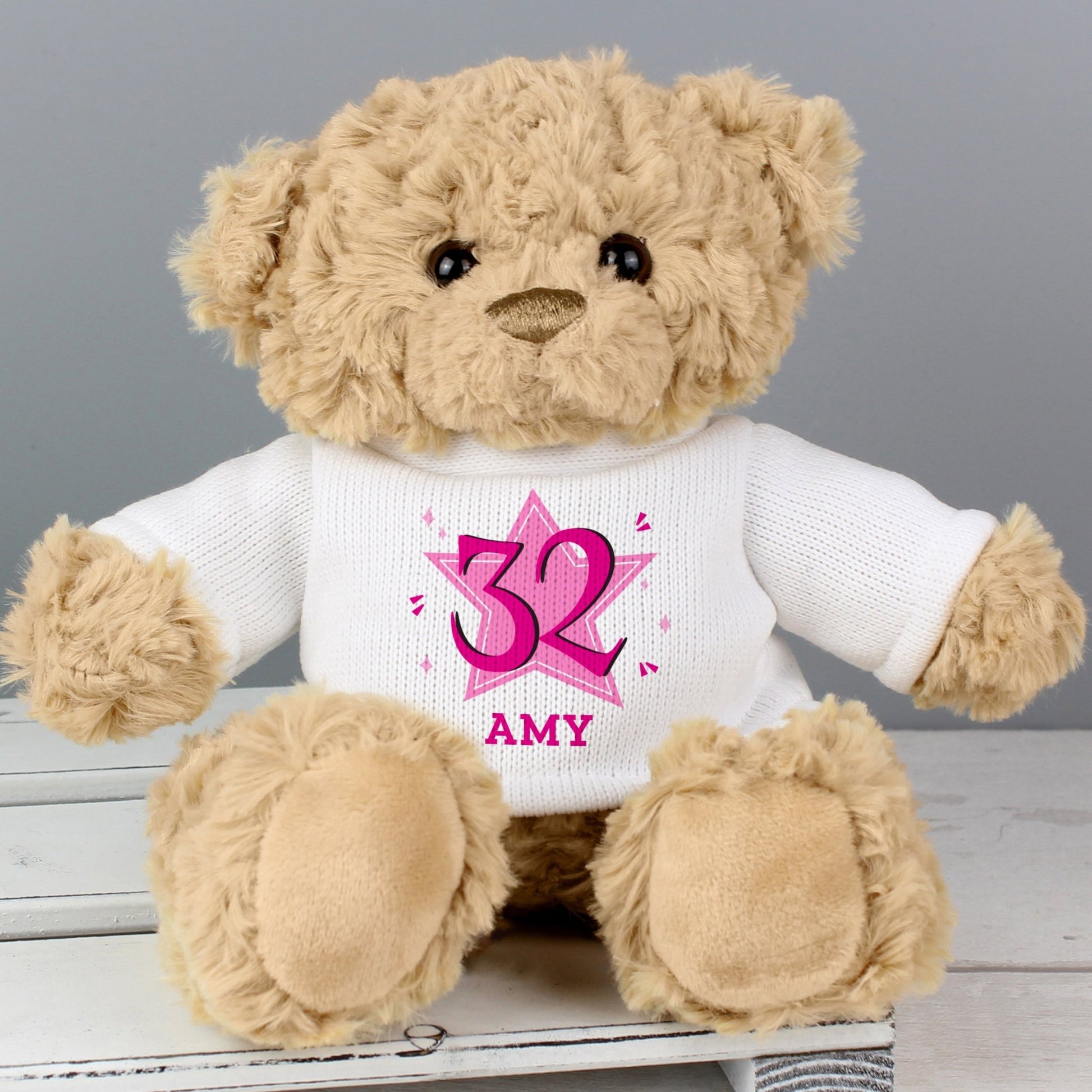 Personalised Pink Big Age Teddy Bear | Inspired Creative Gifts | UK Supplier