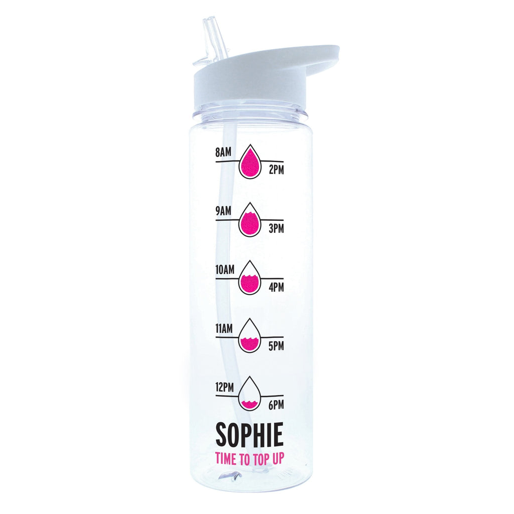 Personalised Pink 'Hydration Tracker' Water Bottle | Inspired Creative Gifts