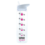 Personalised Pink 'Hydration Tracker' Water Bottle | Inspired Creative Gifts | UK Supplier