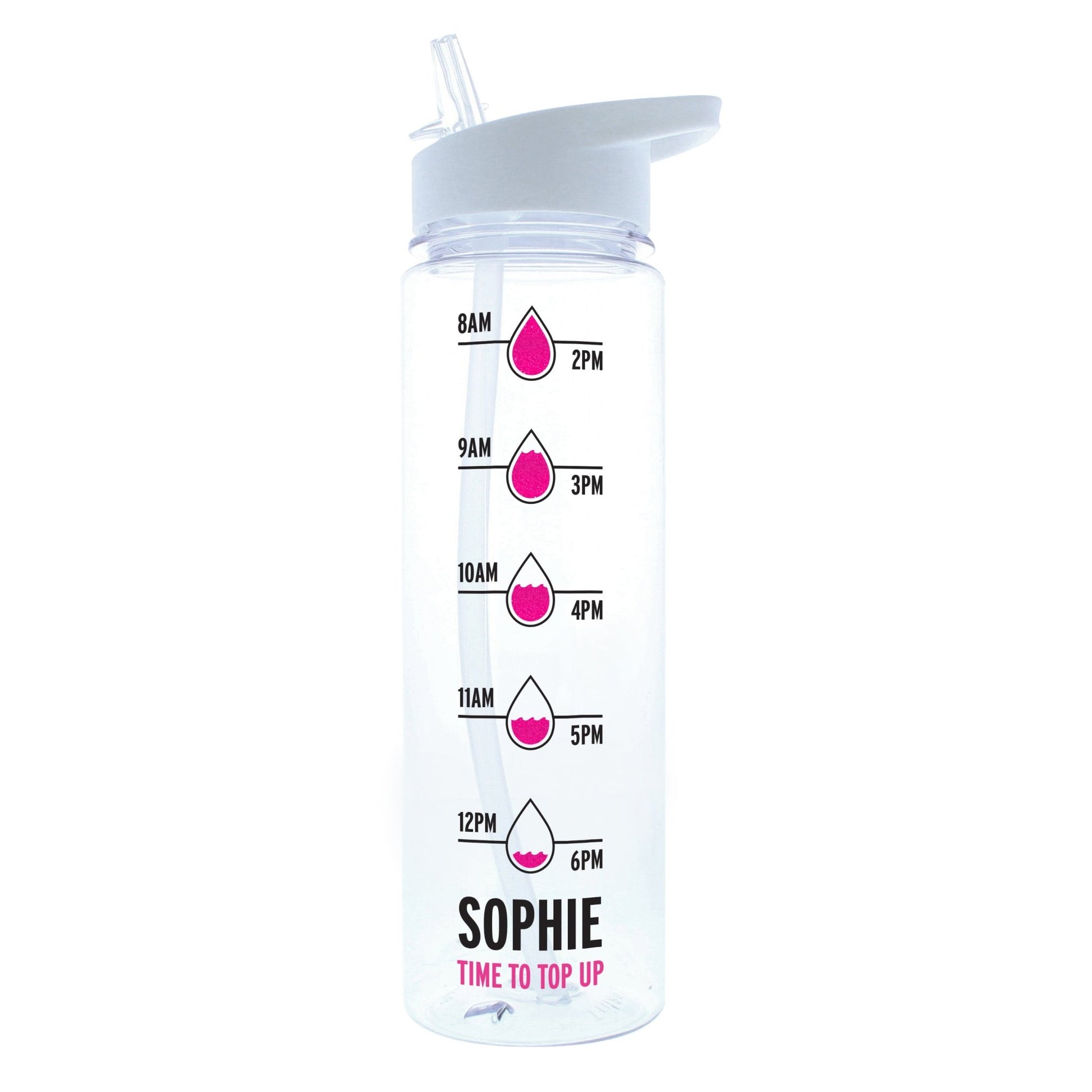 Personalised Pink 'Hydration Tracker' Water Bottle | Inspired Creative Gifts
