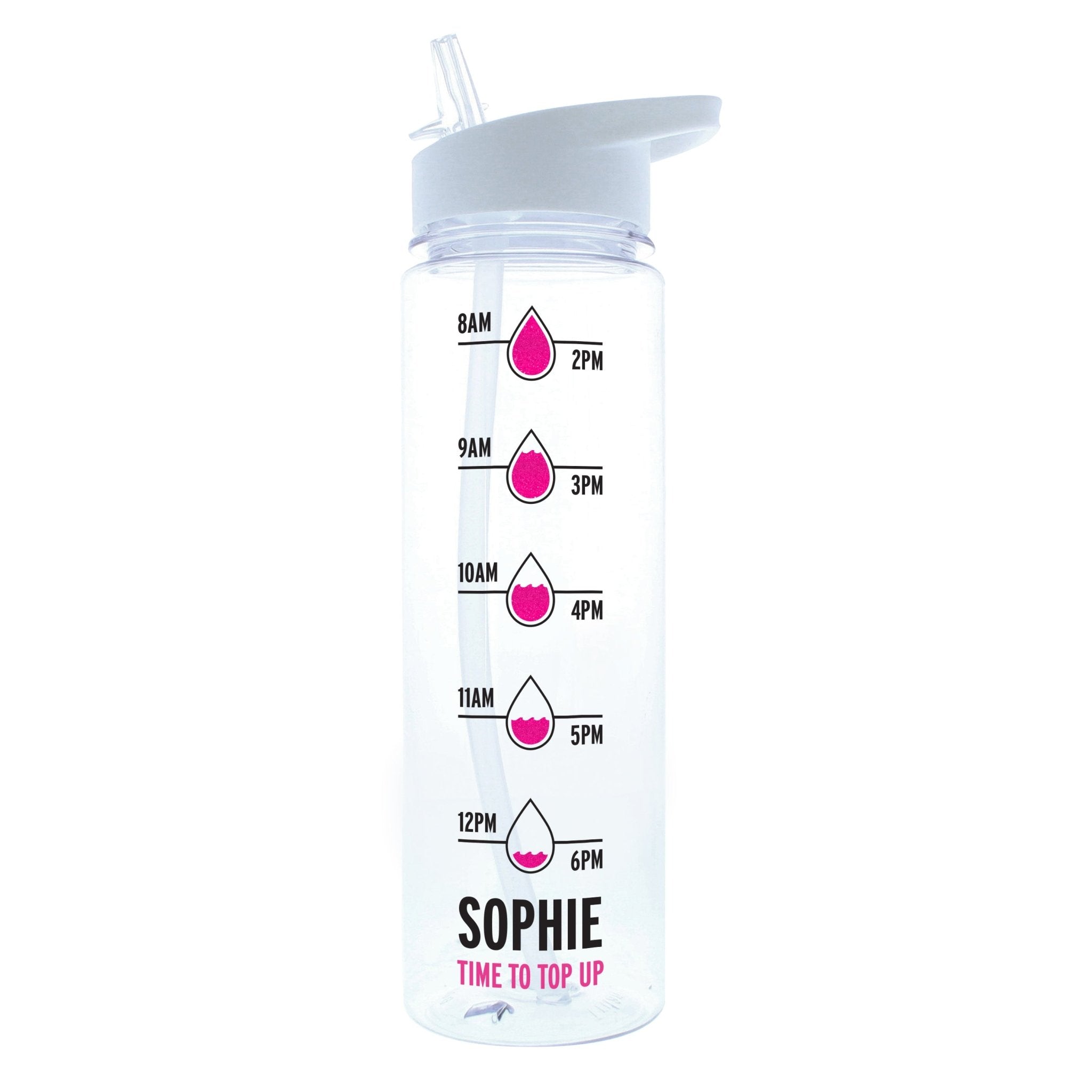 Personalised Pink 'Hydration Tracker' Water Bottle | Inspired Creative Gifts | UK Supplier
