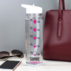 Personalised Pink 'Hydration Tracker' Water Bottle | Inspired Creative Gifts | UK Supplier