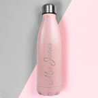 Personalised Pink Metal Insulated Drinks Bottle | Inspired Creative Gifts | UK Supplier